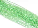 Glass beads, 2x3mm faceted rondelle, Transparent Light Green, Lustre (#14L) | 玻璃珠, 2x3mm, 切面扁珠, 鍍面透明淺綠色 (#14L)