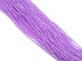 玻璃珠, 2x3mm, 切面扁珠, 鮮紫色 (染色)