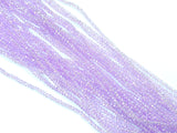 Glass beads, 2x3mm faceted rondelle, Transparent light purple (Dyed) | 玻璃珠, 2x3mm, 切面扁珠, 透明淺紫色 (染色)