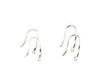 Earring Hook, Sterling Silver, Platinum color, clear CZ stones | 925銀閃石耳勾, 有圈