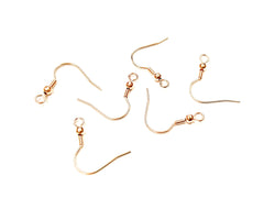 不鏽鋼耳勾, 有圈, 玫瑰金色, 3對