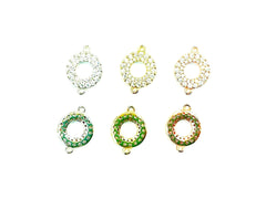 銅連接配件, 方晶鋯石, 10.5x14mm, 圓圈, 1個