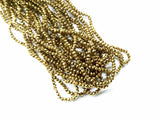 玻璃珠, 3x3.5mm, 切面扁珠, 金屬金色 (#30)