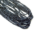 Glass beads, 3x3.5mm faceted rondelle, Blue hemitate (#32) | 玻璃珠, 3x3.5mm, 切面扁珠, 礦藍色 (#32)