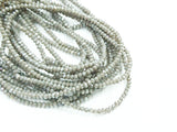 Glass Beads, 2x3mm faceted rondelle, Solid grey, Lustre (#547L) | 玻璃珠, 2x3mm, 切面扁珠, 鍍面灰色 (#547L))