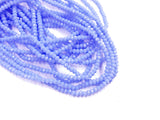 玻璃珠, 2x3mm, 切面扁珠, 中岩藍色 (#565)