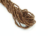 玻璃珠, 2x3mm, 切面扁珠, 深紅銅色 (#39A)