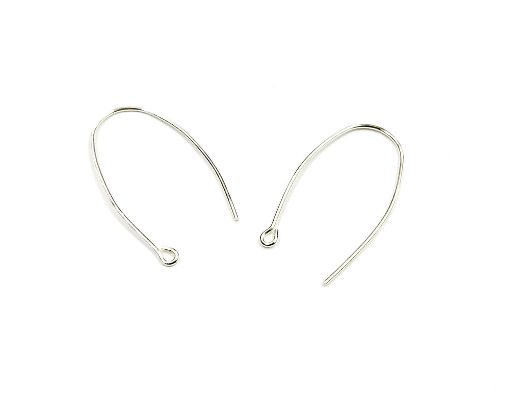Earrings Wire, Sterling Silver, 18x32mm  | 925銀耳勾, 有圈