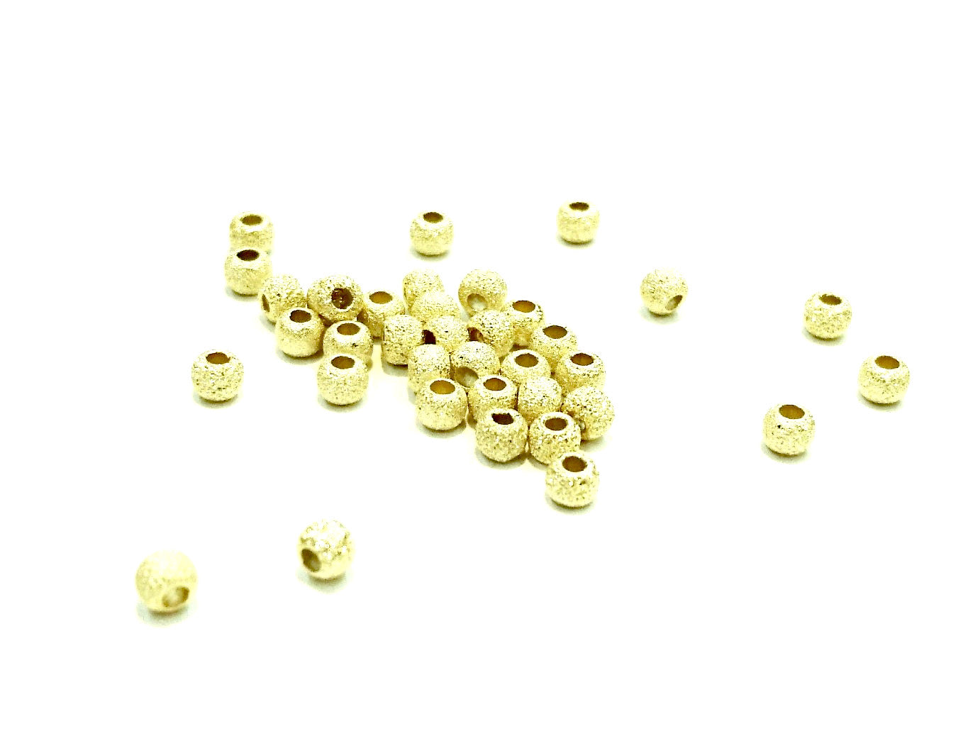 Beads, Sterling Silver, Stardust, 2.5mm | 925銀珠, 2.5mm噴砂圓珠