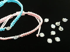 連接配件, 銅底座, 6mm方晶鋯石, 2個