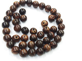 Wood beads, 8mm, 10mm, Round, Tigerwood, Price per Pack | 木珠, 8mm/10mm圓, 虎皮檀木, 散珠包裝