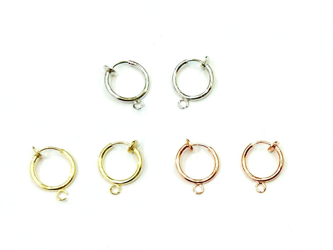 銅耳夾，13mm圈形，2對