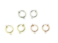 銅耳夾，13mm圈形，2對