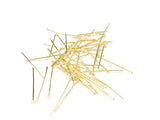 Head Pins, Stainless Steel Standard Tip, Angled Head Pins, Gold color, 36 pcs per pack | 不鏽鋼T針, 金色, 36個