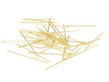 Head Pins, Stainless Steel Standard Tip, Angled Head Pins, Gold color, 36 pcs per pack | 不鏽鋼T針, 金色, 36個