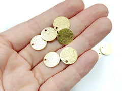 圖形銅片, 10/12mm, 黃銅色, 10個