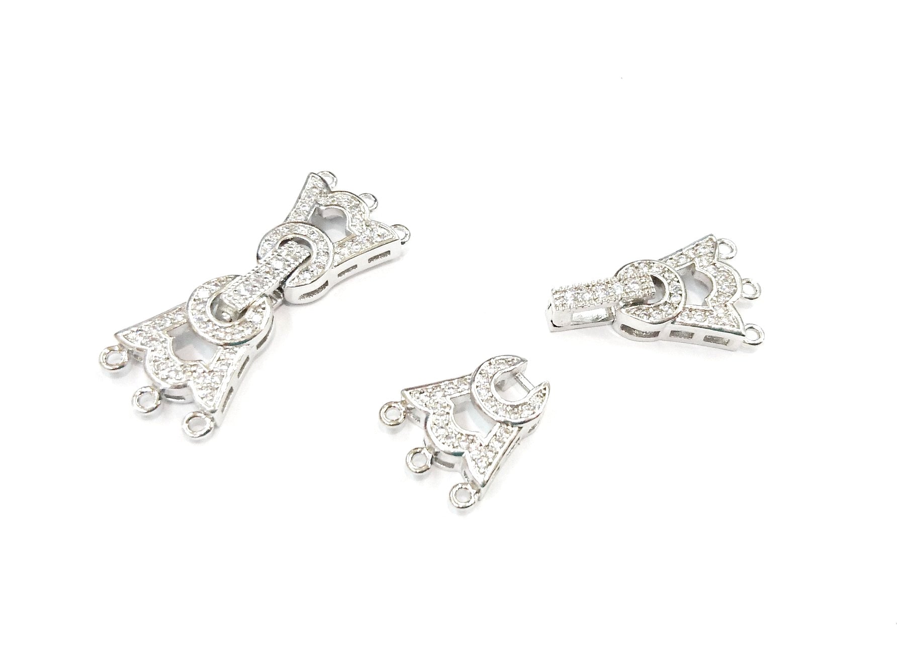 Snap Clasp, 13x34mm, Cubic Zirconia | 閃石鏈扣, 13x34mm