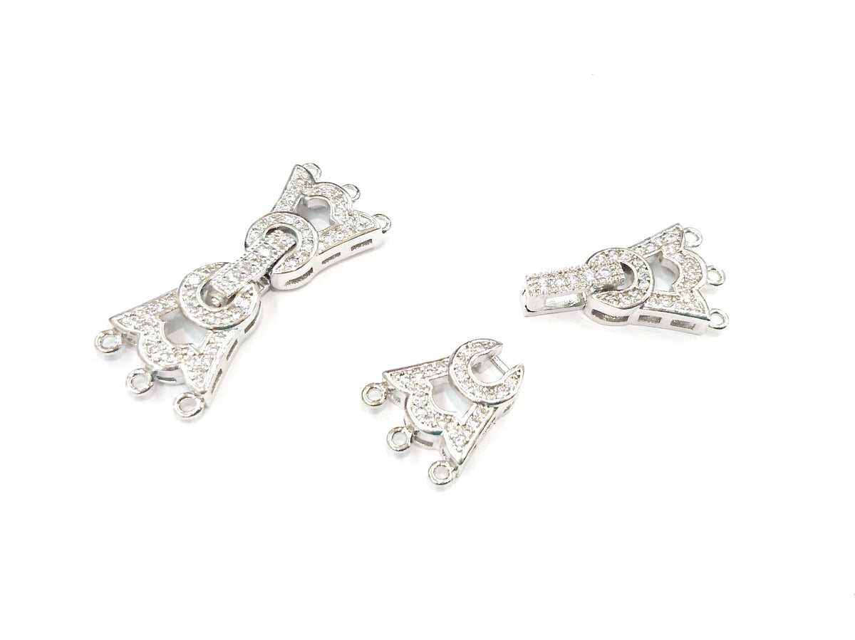 Snap Clasp, 13x34mm, Cubic Zirconia | 閃石鏈扣, 13x34mm