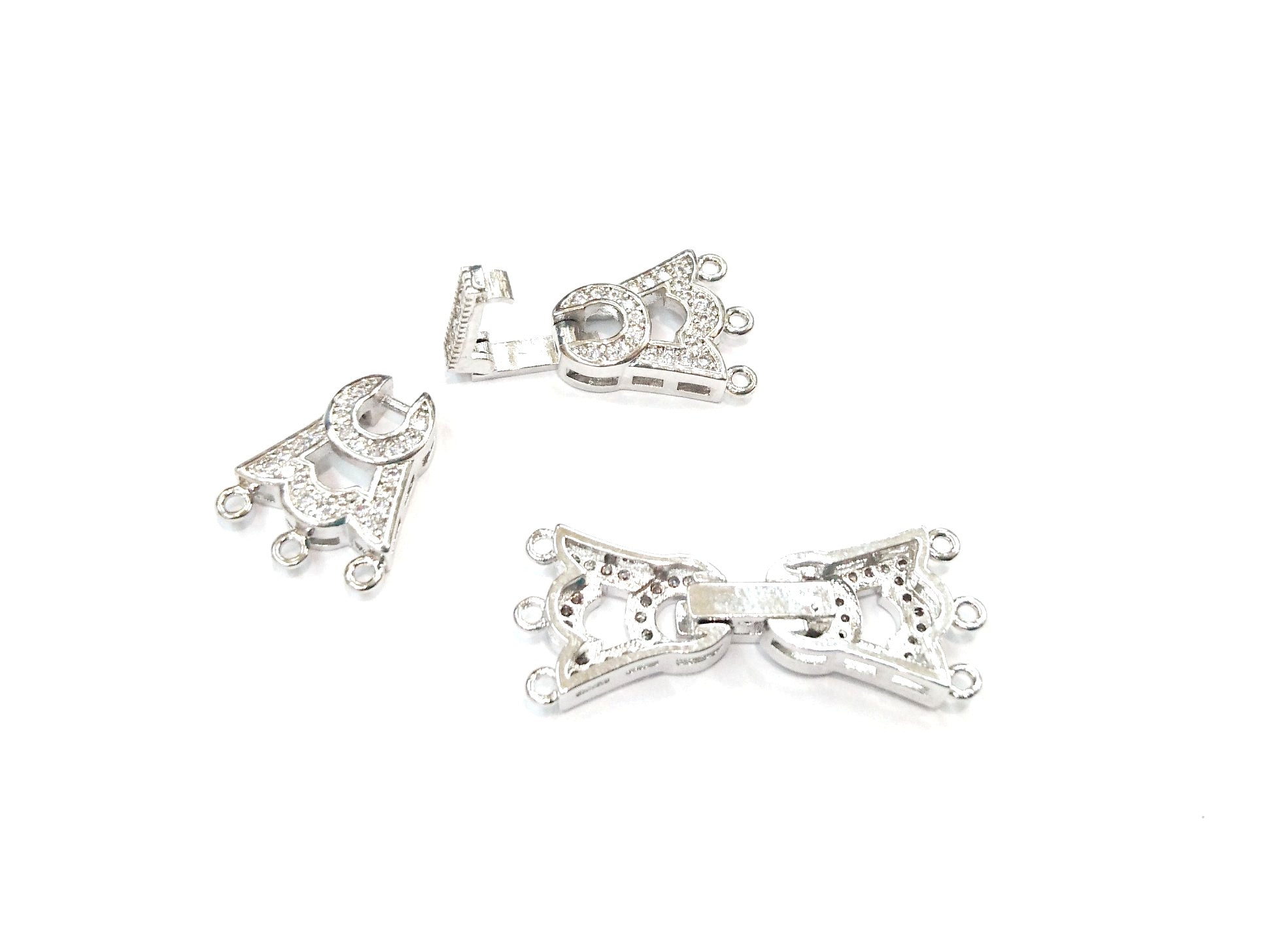 Snap Clasp, 13x34mm, Cubic Zirconia | 閃石鏈扣, 13x34mm