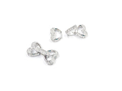 Snap Clasp, 11x21mm, Heart, Cubic Zirconia | 閃石鏈扣, 11x21mm