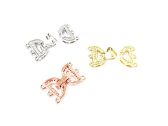 Snap Clasp, 15x24mm, 3 Rows, Cubic Zirconia | 閃石鏈扣, 15x24mm