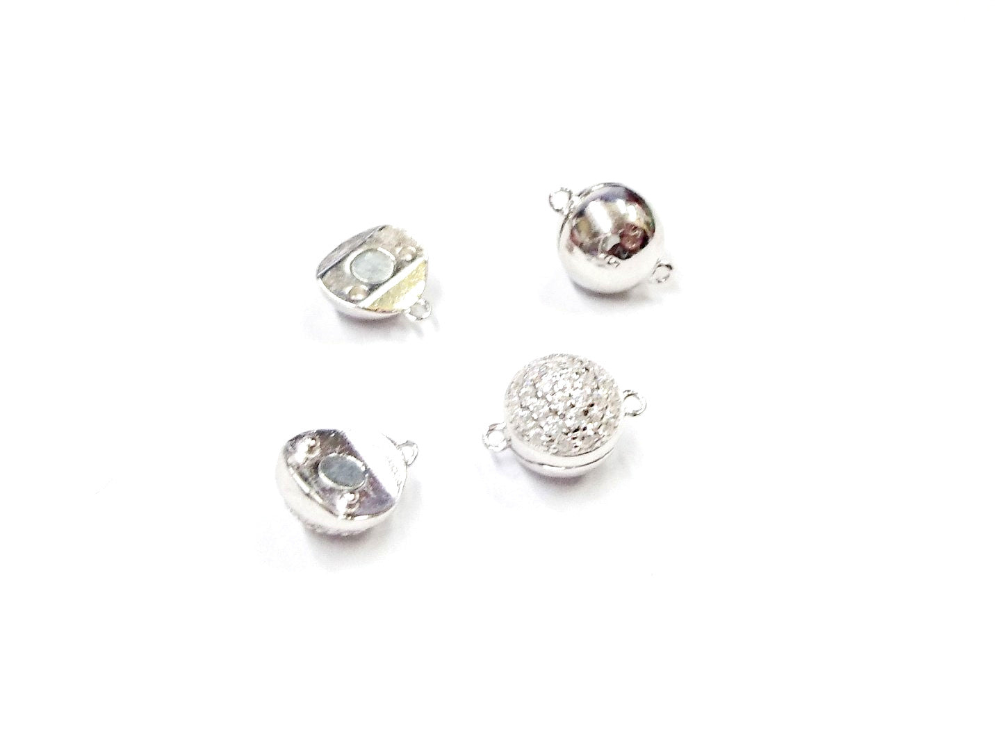 磁石扣, 925銀, 8mm圓形