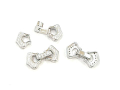 Snap Clasp, Sterling Silver, 9x20mm, Cubic Zirconia | 閃石鏈扣, 925銀, 9x20mm