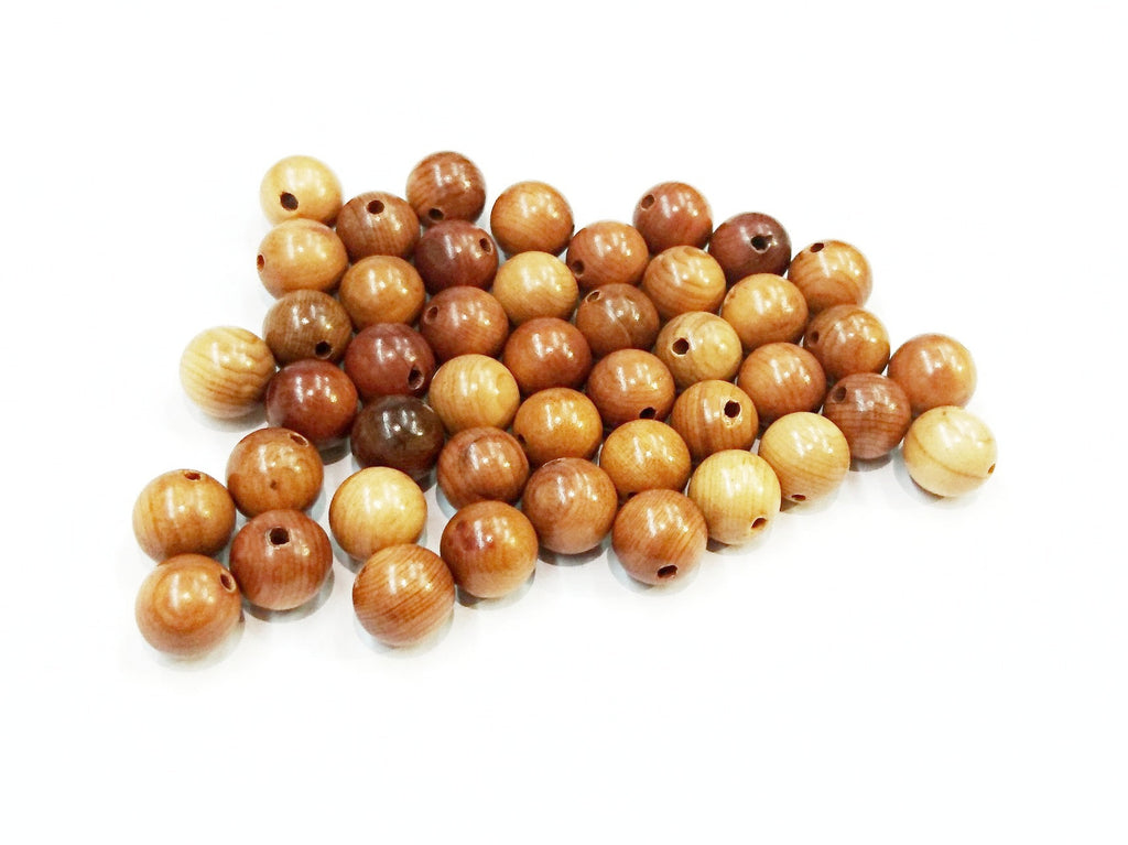 Wood beads, 8mm, 10mm, Round, Taxus Chinensis, Price per Pack | 木珠, 8mm/10mm圓, 紅豆杉木, 散珠包裝