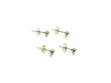 Stainless Steel Ball Earring Stud Pins, 4mm Ball with Ring, 2 Pairs | 不鏽鋼耳針, 4mm圓珠鋼色, 2對