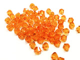 雙尖水晶玻璃, 6mm, 橙色, 72粒