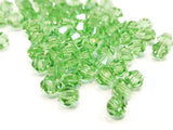 Bicone Glass Bead, 6mm, light green, 72 Pcs | 雙尖水晶玻璃, 6mm, 淺綠, 72粒