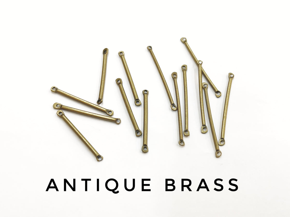 Connector, Brass, 2 Holes, Sideways Stick Connector, 25mm/30mm | 連接件, 銅, 2孔, 25mm/30mm