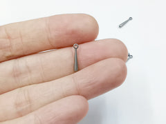 水滴銅吊飾, 2x12mm, 黑叻色, 20個