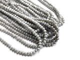 Glass beads, 3x4mm faceted rondelle, Solid grey, Lustre (#547L) | 玻璃珠, 3x4mm, 切面扁珠, 鍍面灰色 (#547L)