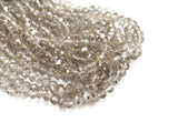 Glass beads 5x6mm faceted rondelle, Gray, Lustre (#42) | 玻璃珠, 5x6mm, 切面扁珠, 鍍面透明灰 (#42)