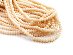 玻璃珠, 3x3.5mm, 切面扁珠, 實色杏色 (#71)