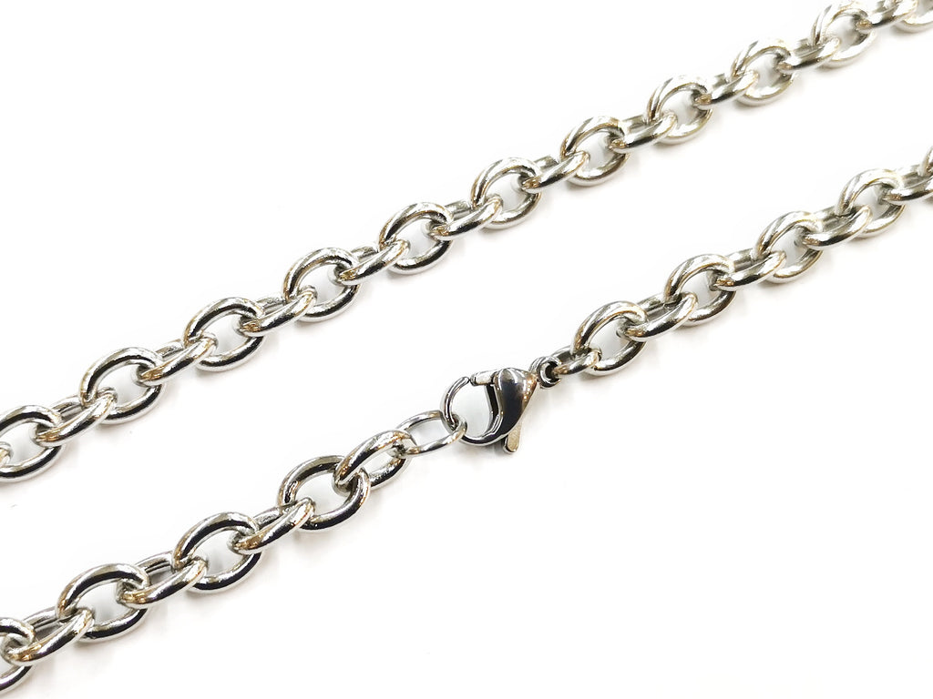 28" Stainless Steel Necklace, 6.8mm Oval chain | 28" 不鏽鋼項鏈 6.8mm十字橢圓鏈