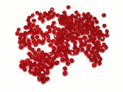 雙尖水晶玻璃, 3mm, 大紅色, 144粒