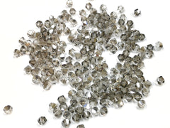 雙尖水晶玻璃, 4mm, 透明灰, 144粒