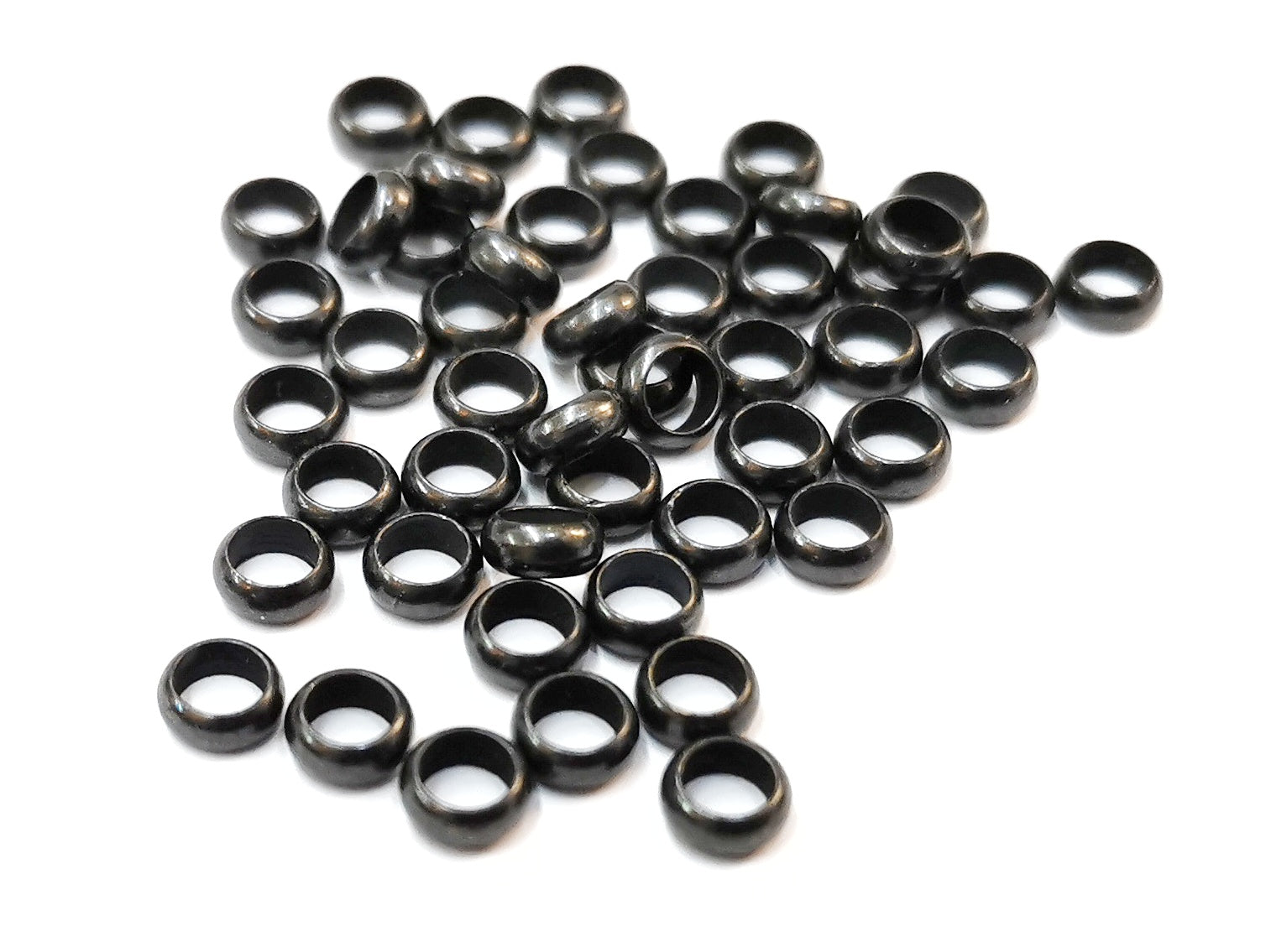 銅珠, 圓扁珠, 2x5mm, 3.5mm孔