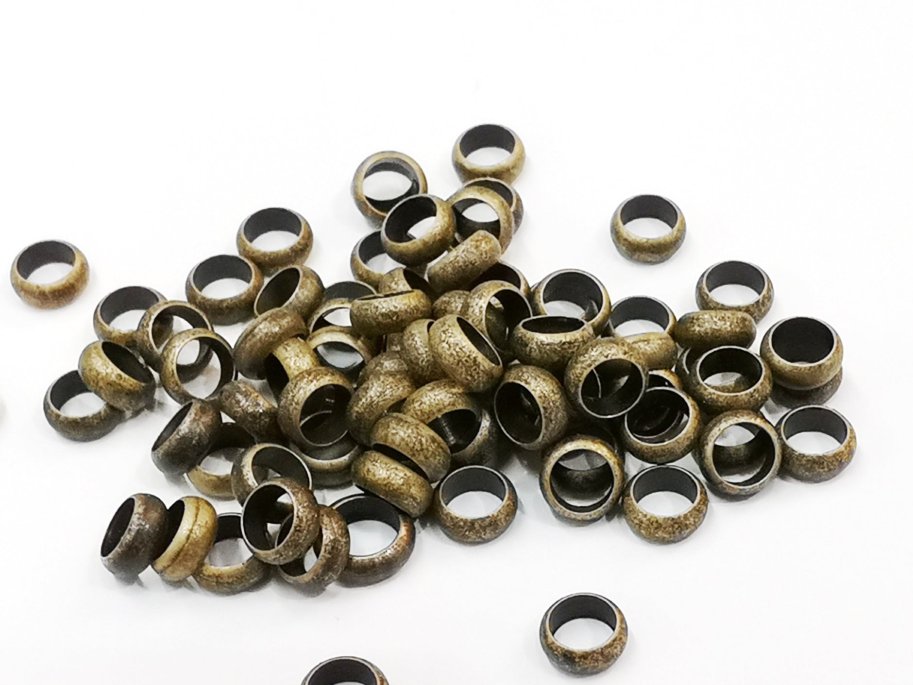 銅珠, 圓扁珠, 2x5mm, 3.5mm孔