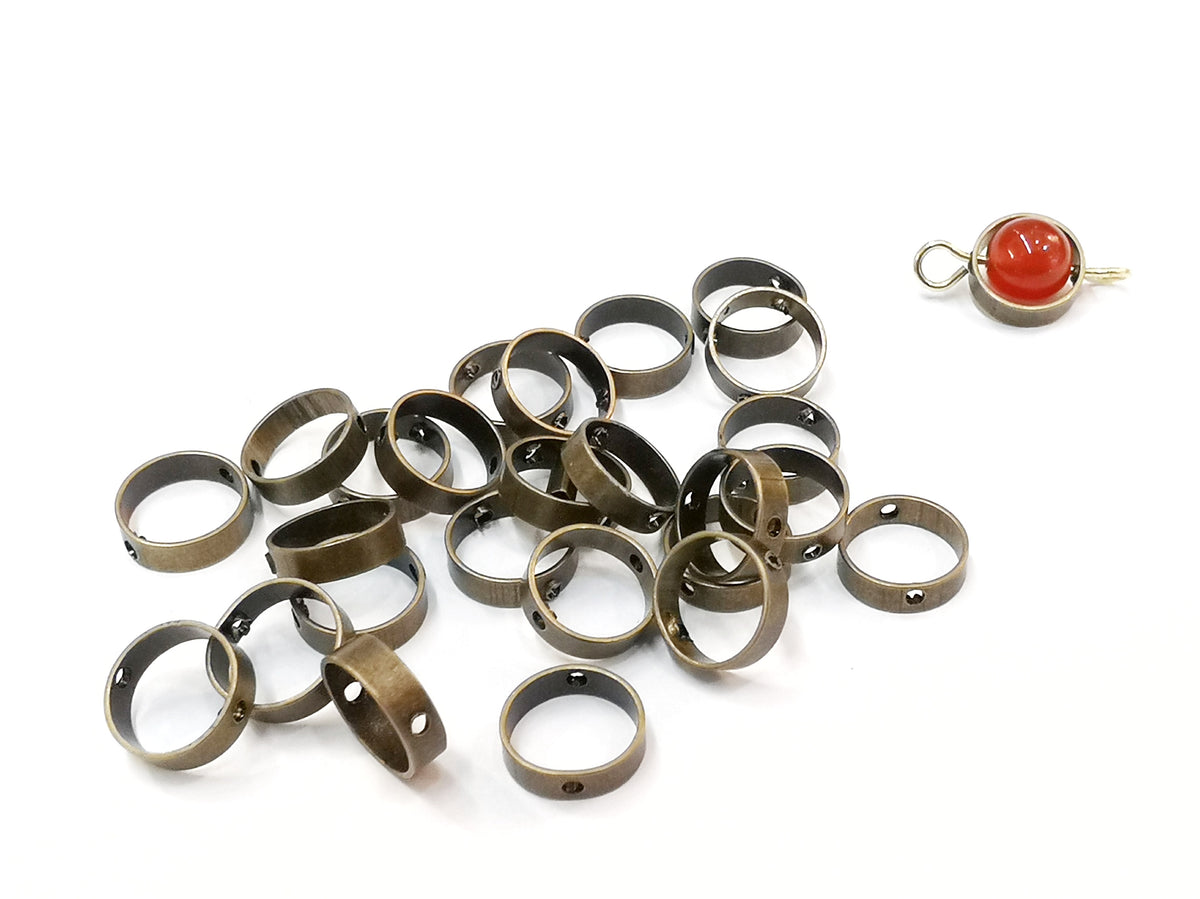 雙孔銅圈, 7mm, 12個