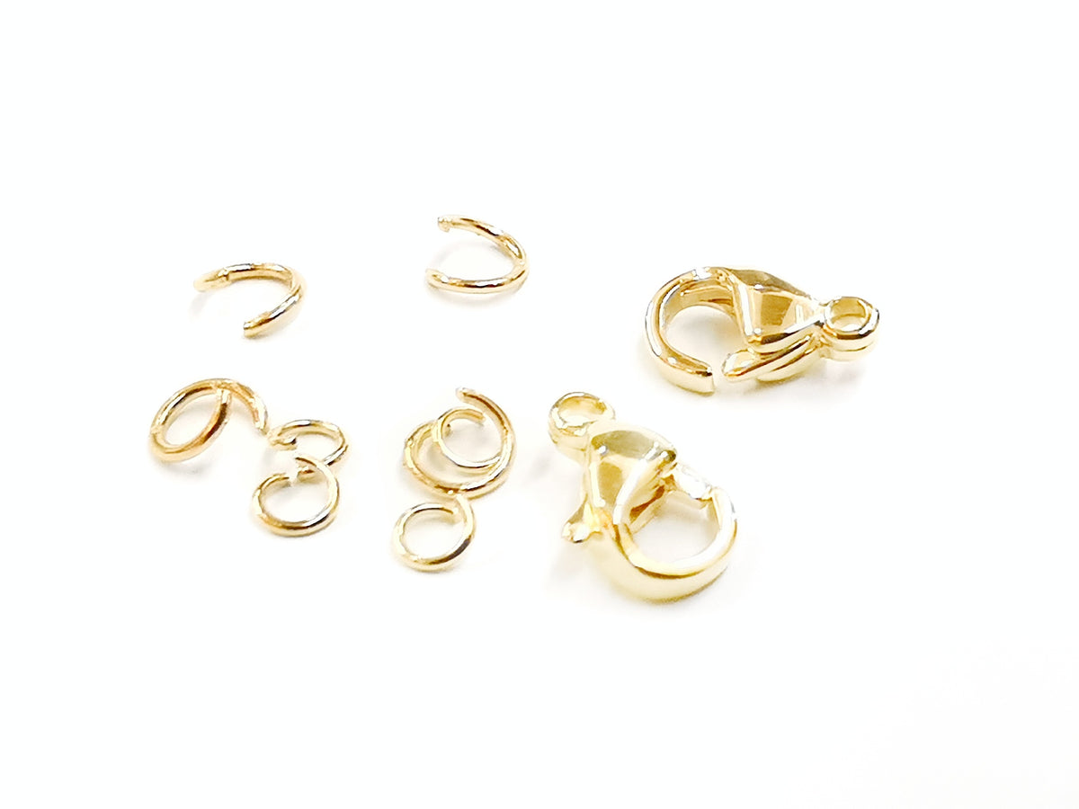 鏈扣套裝, 9mm, 不鏽鋼, 金色