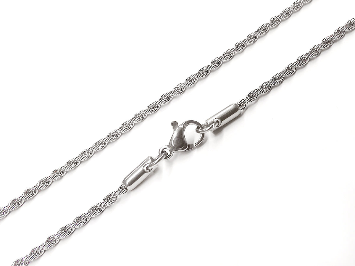 Stainless Steel Necklace, 2mm Rope Chain | 不鏽鋼項鏈 2mm麻花鏈