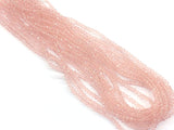玻璃珠, 3x3.5mm, 切面扁珠, 透明水粉色 (#26)