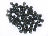 Bicone Glass Bead, 6mm, Black, 72pcs | 雙尖水晶玻璃, 6mm, 實黑, 72粒
