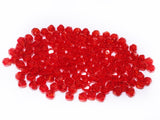 Bicone Glass Bead, 4mm, Red, 144 Pcs | 雙尖水晶玻璃, 4mm, 大紅, 144粒
