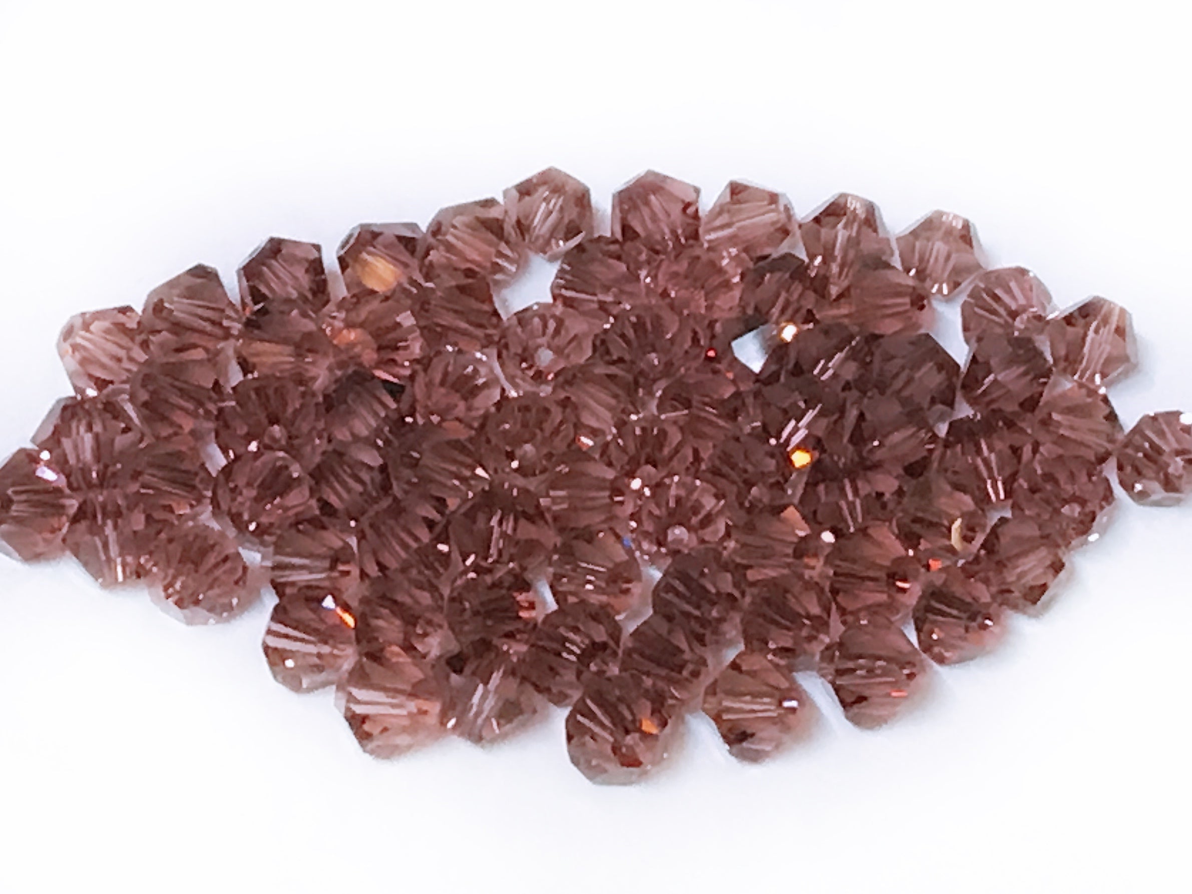 雙尖水晶玻璃, 5mm, 中紫, 72粒