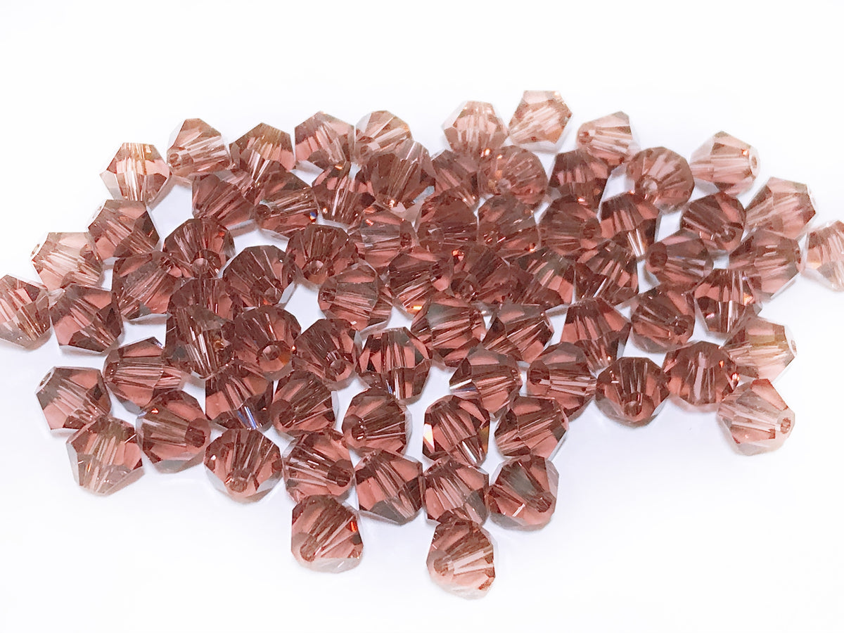 雙尖水晶玻璃, 6mm, 深紫, 72粒