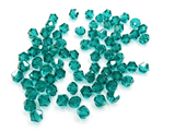 Bicone Glass Bead, 6mm, Sea Green, 72pcs | 雙尖水晶玻璃, 6mm, 孔綠, 72粒